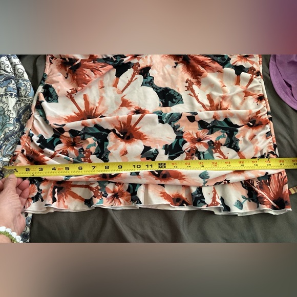 HILOR WOMENS 20 TANKINI TOP RETRO RUCHED WITH RUFFLE HEM - Picture 8 of 8